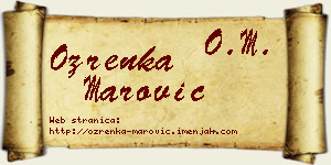 Ozrenka Marović vizit kartica
